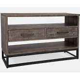 East Hampton Sofa Table in Distressed Wood & Metal