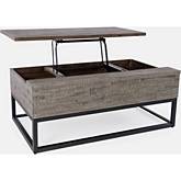 East Hampton Lift Top Coffee Table in Distressed Grey Wood