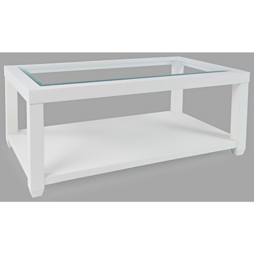 Urban Icon Coffee Table with Tempered Glass Inlay in White
