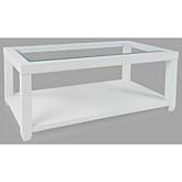 Urban Icon Coffee Table with Tempered Glass Inlay in White