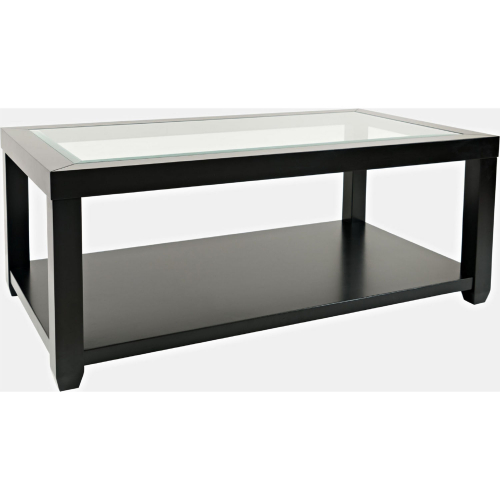 Urban Icon Coffee Table with Tempered Glass Inlay in Black