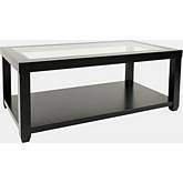 Urban Icon Coffee Table with Tempered Glass Inlay in Black