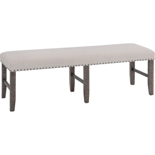 Willow Creek Dining Bench in Distressed Pine & Fabric