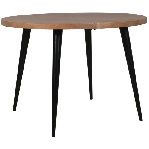 Prelude 42" Round Dining Table in Suede Brown Solid Wood & Iron