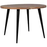 Prelude 42" Round Dining Table in Suede Brown Solid Wood & Iron