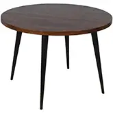 Prelude 42" Round Dining Table in Walnut Finish Solid Wood & Iron