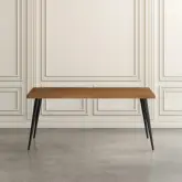 Prelude 70" Round Dining Table in Walnut Finish Solid Wood & Iron