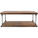 Larson 50" Coffee Table with Storage in Distressed Wood & Iron