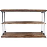 Larson 48" Sofa Table with Storage in Distressed Wood & Iron