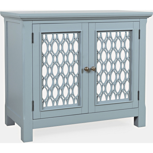 Isabella 38" Accent Cabinet in Blue Finish Wood & Mirror