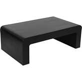 Brooklyn 50" Waterfall Curved Coffee Table in Black Wood