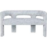 Gwen Sculpture Bench in Blue Jacquard Fabric