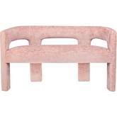 Gwen Sculpture Bench in Pink Jacquard Fabric