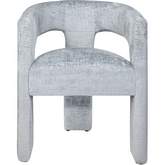 Gwen Sculpture Accent Arm Chair in Blue Jacquard Fabric