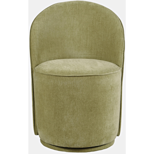Landon Swivel Dining Chair in Green Fabric (Set of 2)
