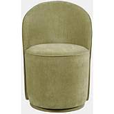 Landon Swivel Dining Chair in Green Fabric (Set of 2)