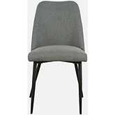 Macey Dining Chair in Blue Fabric & Black Iron (Set of 2)