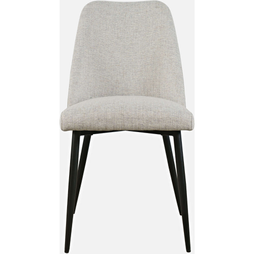 Macey Dining Chair in Natural Fabric & Black Iron (Set of 2)