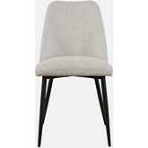 Macey Dining Chair in Natural Fabric & Black Iron (Set of 2)