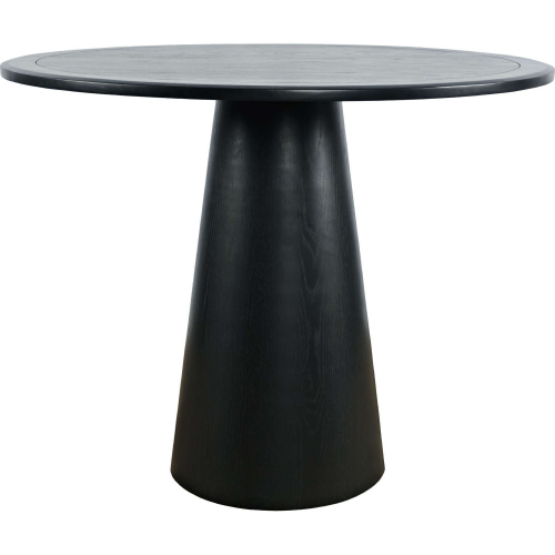 Nash 45" Round Pedestal Counter Dining Table in Black Finish Wood