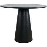 Nash 45" Round Pedestal Counter Dining Table in Black Finish Wood