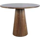 Nash 45" Round Pedestal Counter Dining Table in Walnut Finish Wood