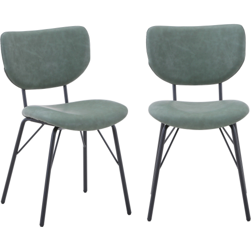 Owen Split Back Dining Chair in Jade Green Leatherette (Set of 2)