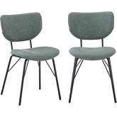 Owen Split Back Dining Chair in Jade Green Leatherette (Set of 2)