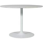 Rowan 42" Round Pedestal Dining Table in Marble & White Iron