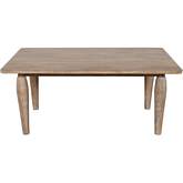 Spader 70" Dining Table in Washed Sand Finish Solid Wood