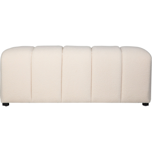 Tess Bench in Channel Tufted Ivory Boucle Plush Fabric
