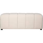 Tess Bench in Channel Tufted Ivory Boucle Plush Fabric
