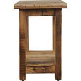 Reclamation End Table with Shelf in Unfinished Brown Reclaimed Solid Wood