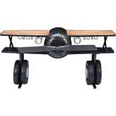 Maverick 72" Airplane Bar Aviator Console Table in Wood & Metal