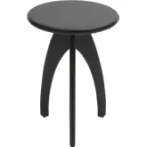 Aero Curved Round Accent End Table in Black Wood