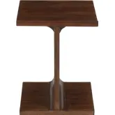 Idiom Accent End I Table in Walnut Brown Finish Wood