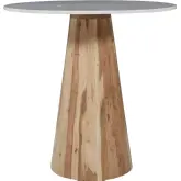Nolan 30" Round Pedestal Dining Table in Marble & Natural Wood