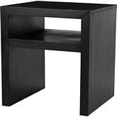 Dev 22" Mitered Angle End Table with Storage Shelf in Black Finish Wood