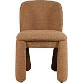 Breck Curved Dining Chair in Heathered Brick Red Fabric (Set of 2)