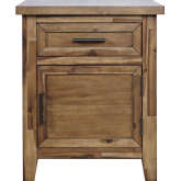 Claremont Storage End Table in Wire Brushed Brown Wood