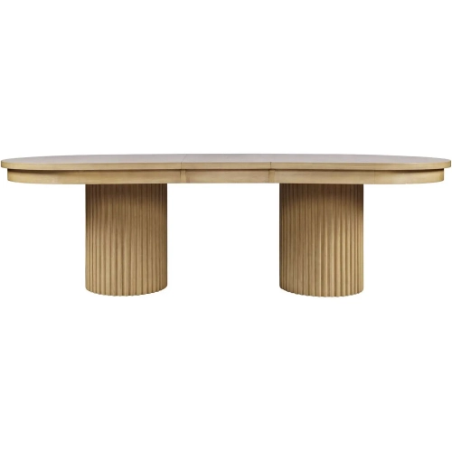 Auden 102" Fluted Double Pedestal Dining Table in Natural Wood