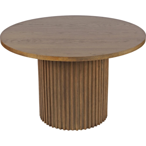 Auden 48" Round Fluted Pedestal Counter Dining Table in Chestnut Wood