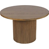 Auden 48" Round Fluted Pedestal Counter Dining Table in Chestnut Wood