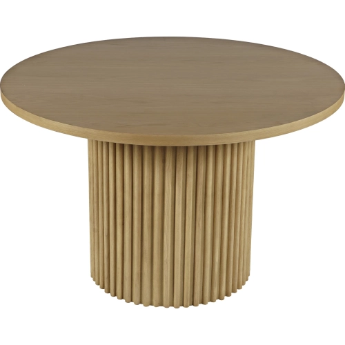 Auden 5 Piece Counter Dining Set w/ Round Table & Spindle Stools in Chestnut & Natural Wood