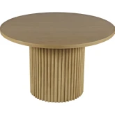 Auden 48" Round Fluted Pedestal Counter Dining Table in Natural Wood
