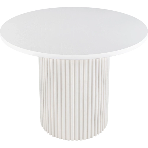 Auden 48" Round Fluted Pedestal Counter Dining Table in White Wood