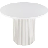 Auden 48" Round Fluted Pedestal Counter Dining Table in White Wood