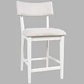 Beck Split Back Counter Stool in White Wood & Neutral Fabric (Set of 2)