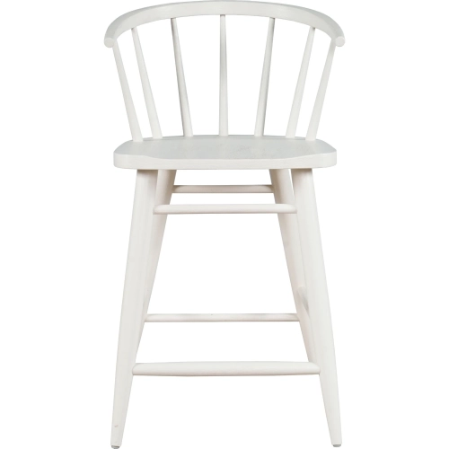Fitz Curved Back Spindle Counter Stool in White Solid Wood