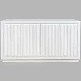 Maven 60" Fluted 4 Door Sideboard Cabinet in White Wood